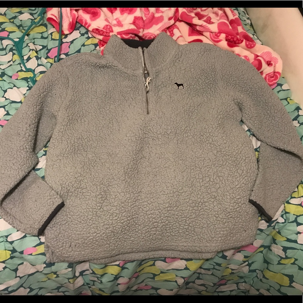 Pink Victoria's Secret Sherpa quarter zip